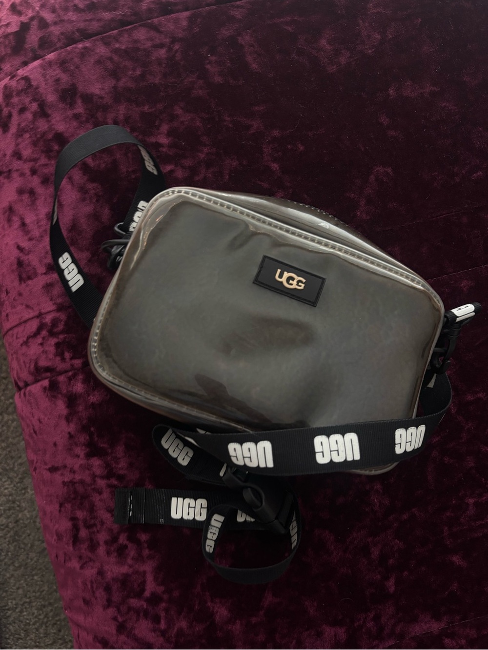 UGG Black Clear-Trim Belt Bag with Branded Strap